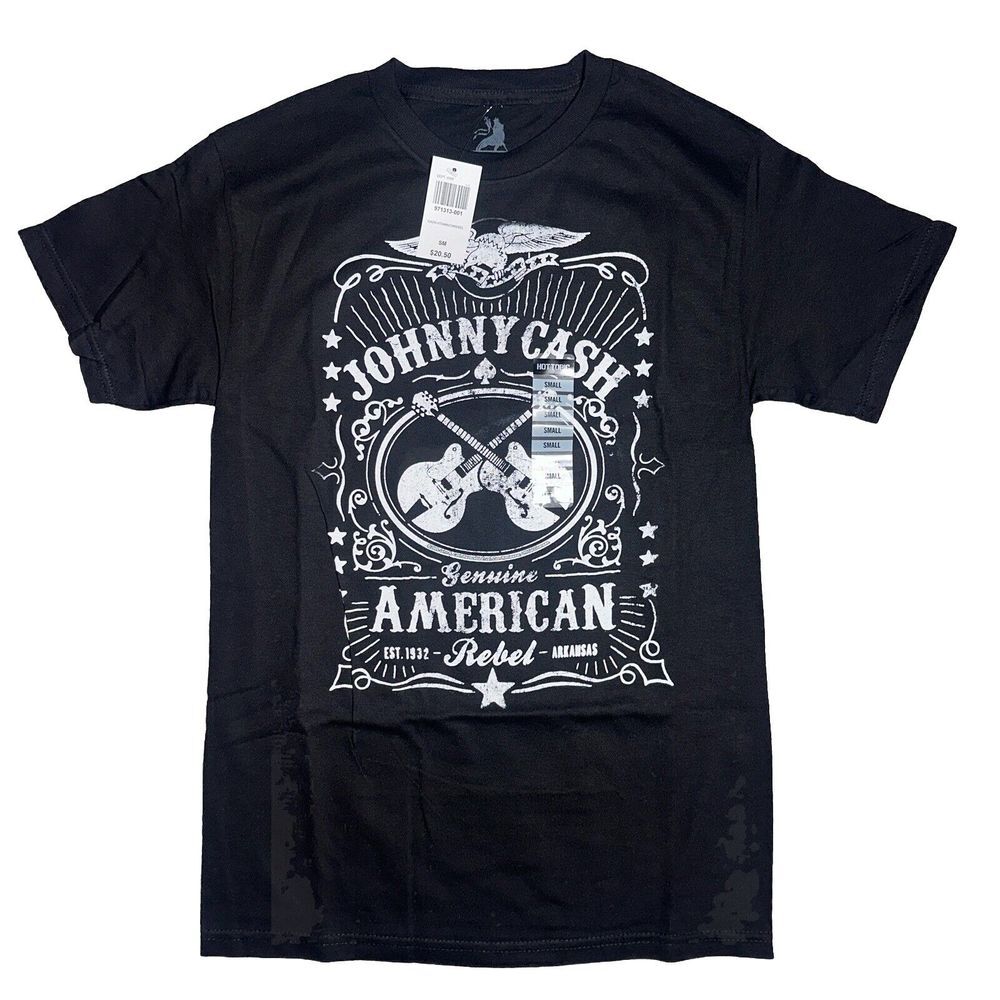 Johnny Cash‎ T-Shirt American Rebel New Black Size SMALL
